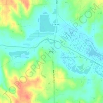 Harjo topographic map, elevation, terrain