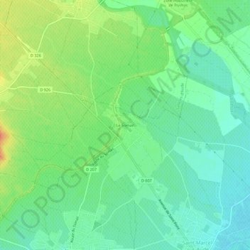 Le Somail topographic map, elevation, terrain