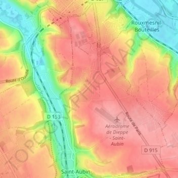 Les Vertus topographic map, elevation, terrain