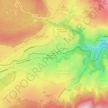 La Cabanasse topographic map, elevation, terrain