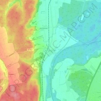 Mooshausen topographic map, elevation, terrain