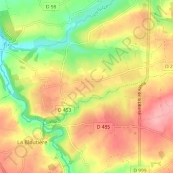 La Cage topographic map, elevation, terrain