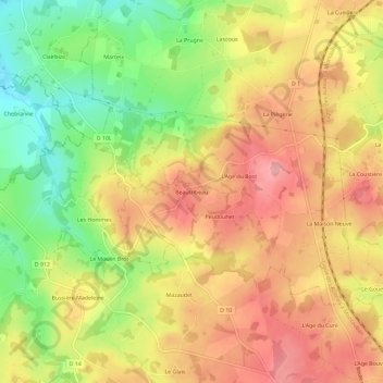 Beautribeau topographic map, elevation, terrain