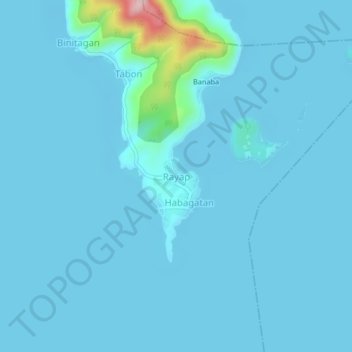 Rayap topographic map, elevation, terrain