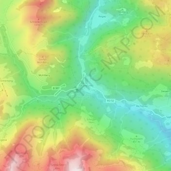 Tatzelwurm topographic map, elevation, terrain