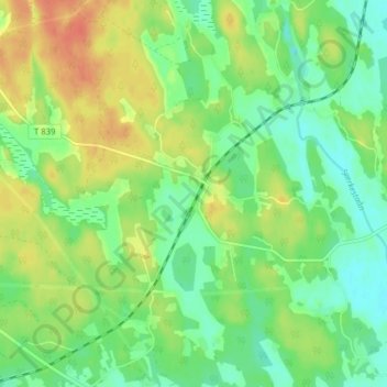 Blixterboda topographic map, elevation, terrain