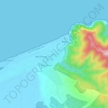 Beni Belaid topographic map, elevation, terrain