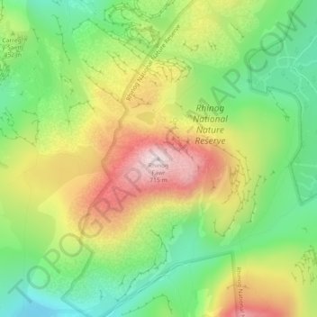 Rhinog Fawr topographic map, elevation, terrain
