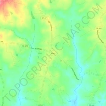 Jones topographic map, elevation, terrain