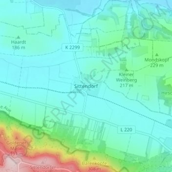 Sittendorf topographic map, elevation, terrain