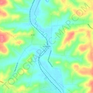 Barrs Mills topographic map, elevation, terrain