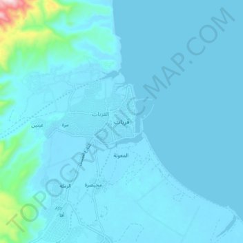 Quriyat topographic map, elevation, terrain