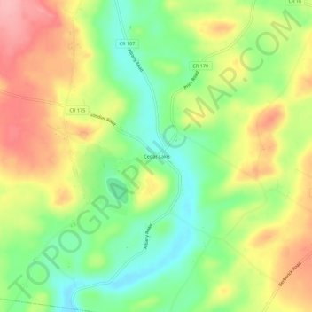 Cedar Lake topographic map, elevation, terrain