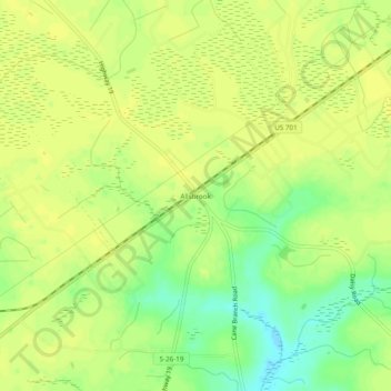Allsbrook topographic map, elevation, terrain