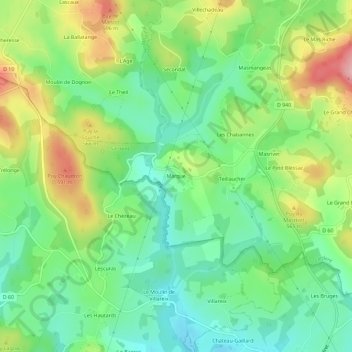 Marque topographic map, elevation, terrain