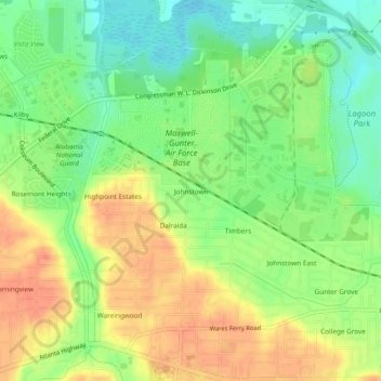Johnstown topographic map, elevation, terrain