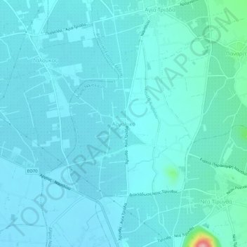 Argoliko topographic map, elevation, terrain