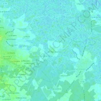 Arceau topographic map, elevation, terrain
