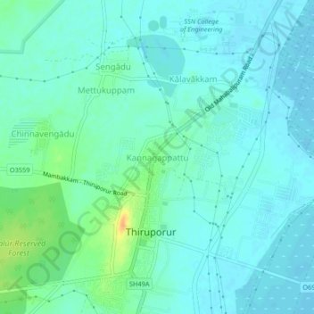 Kannagappattu topographic map, elevation, terrain