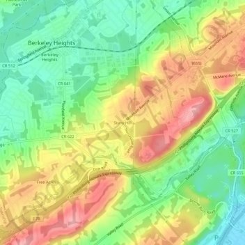Stony Hill topographic map, elevation, terrain