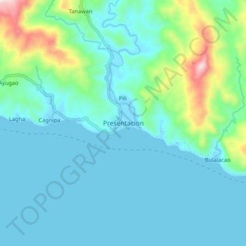 Presentacion topographic map, elevation, terrain