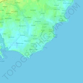 Larvor topographic map, elevation, terrain