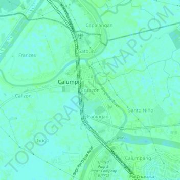 Corazon topographic map, elevation, terrain