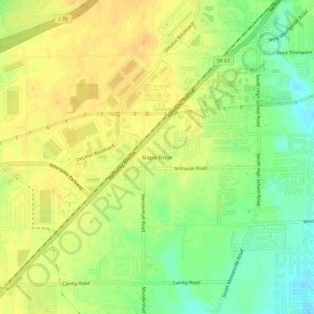 Maple Ridge topographic map, elevation, terrain