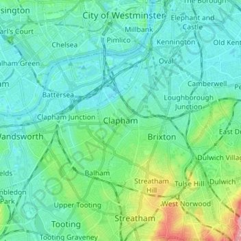 Clapham topographic map, elevation, terrain