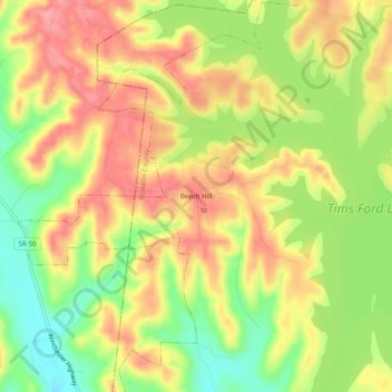 Beech Hill topographic map, elevation, terrain