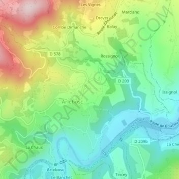 Les Romaneaux topographic map, elevation, terrain