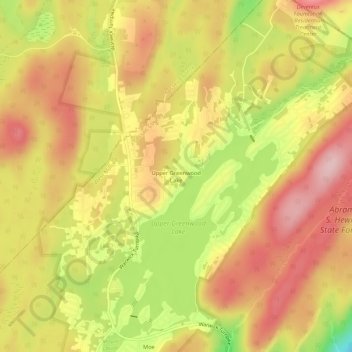 Upper Greenwood Lake topographic map, elevation, terrain