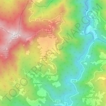 Vicosoprano topographic map, elevation, terrain