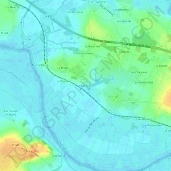 Chez Billou topographic map, elevation, terrain