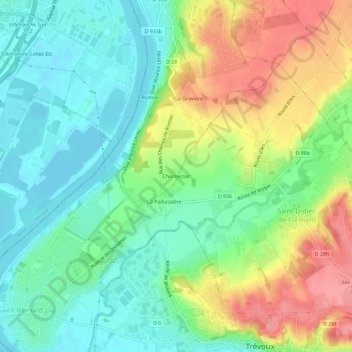 Chanteclair topographic map, elevation, terrain
