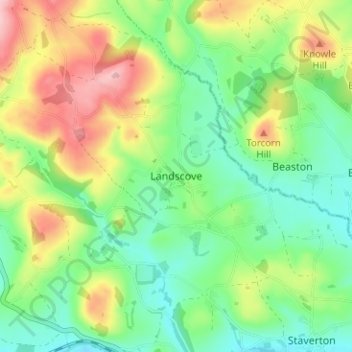 Landscove topographic map, elevation, terrain
