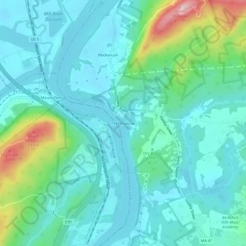 Thermopylae topographic map, elevation, terrain