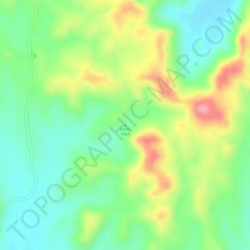 North Sapa topographic map, elevation, terrain