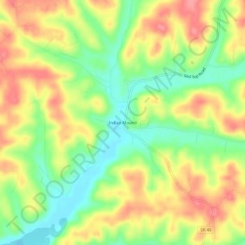 Indian Mound topographic map, elevation, terrain