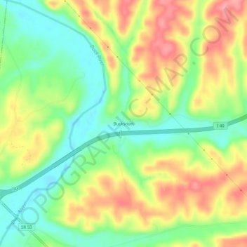 Bucksnort topographic map, elevation, terrain