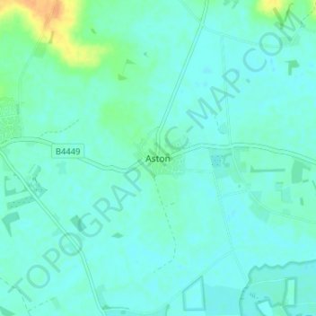 Aston topographic map, elevation, terrain