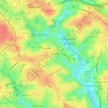 Alta Vista topographic map, elevation, terrain