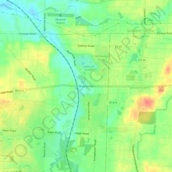 Myersville topographic map, elevation, terrain