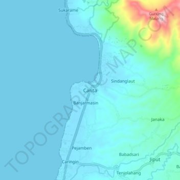 Carita topographic map, elevation, terrain