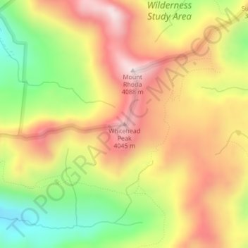 Whitehead Peak topographic map, elevation, terrain