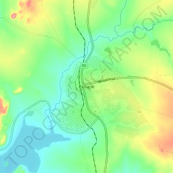 Rusape topographic map, elevation, terrain