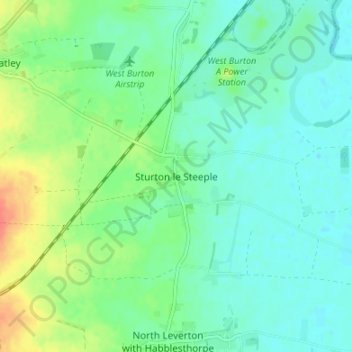 Sturton le Steeple topographic map, elevation, terrain