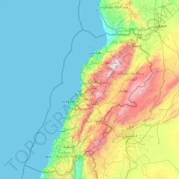 Caza of Kesrouane topographic map, elevation, terrain