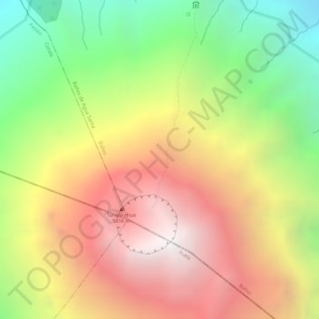 Volcán Tungurahua topographic map, elevation, terrain