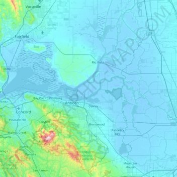 Sherman Island topographic map, elevation, terrain